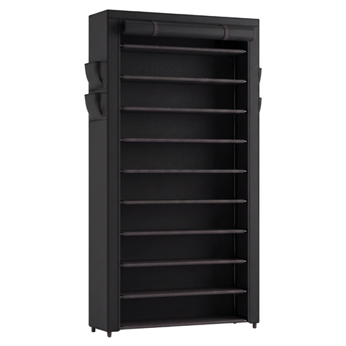 10 Tier Shoe Storage Rack with Dust Cover for Closets and Entryways