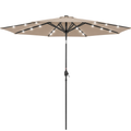 10 ft Solar LED Patio Umbrella with Tilt and Crank for Backyard