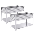 2 Pack Elevated Galvanized Raised Garden Bed with Legs 48x24x32 in