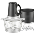 300W Dual 8-Cup Bowl Electric Food Processor with 3-Speed Control