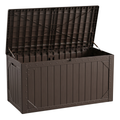 420 L Garden Storage Box, Resin Deck, Chest Lockable Flip Lid