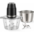 450W Electric Food Processor with 2 Bowls and Dual Speed Control