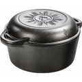 5 Quart Cast Iron Double Dutch Oven and Matching Skillet Lid Combo
