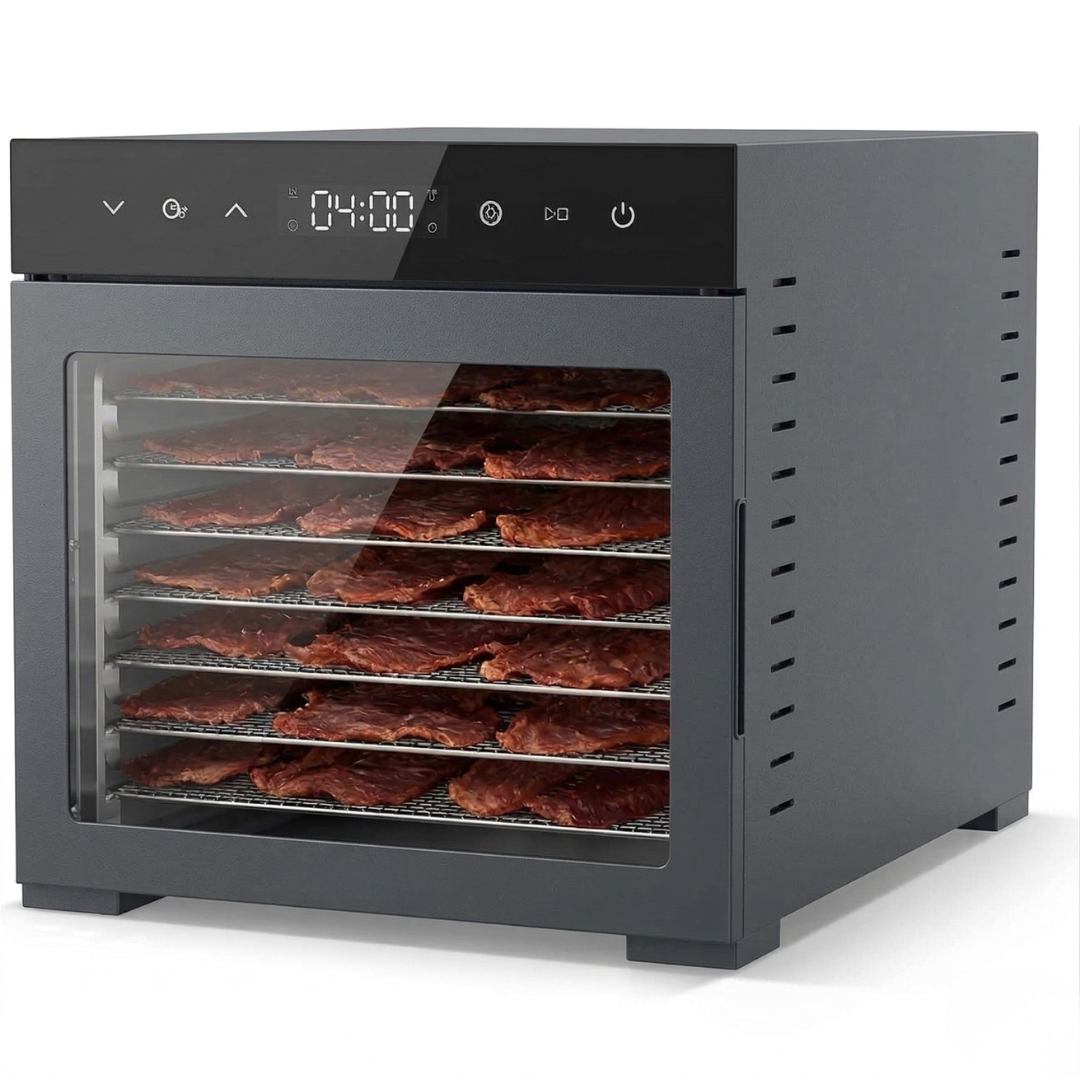 500W Food Dehydrator 8 Stainless Trays with Timer and Temp Control