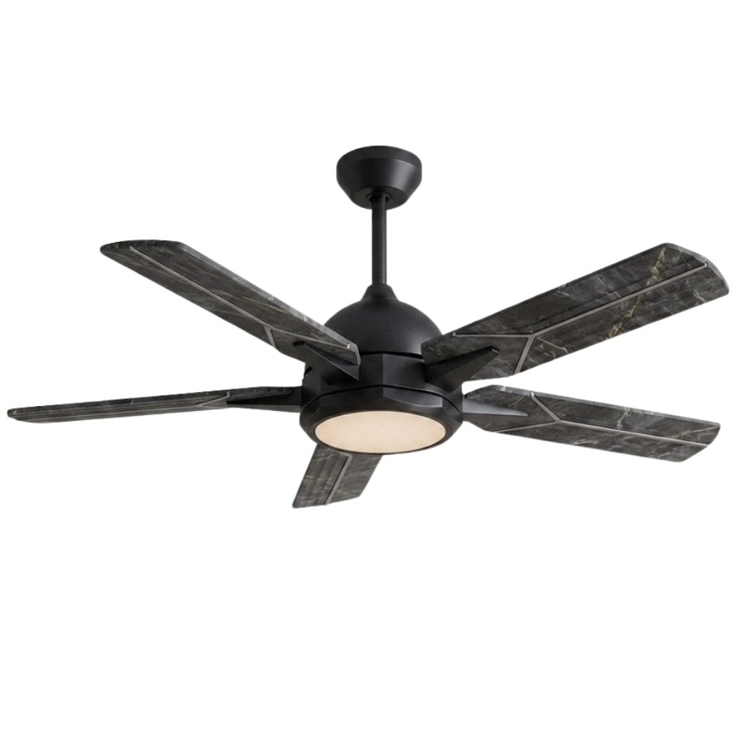 52-in Flush Mount Ceiling Fan with LED Light, Remote, App Control