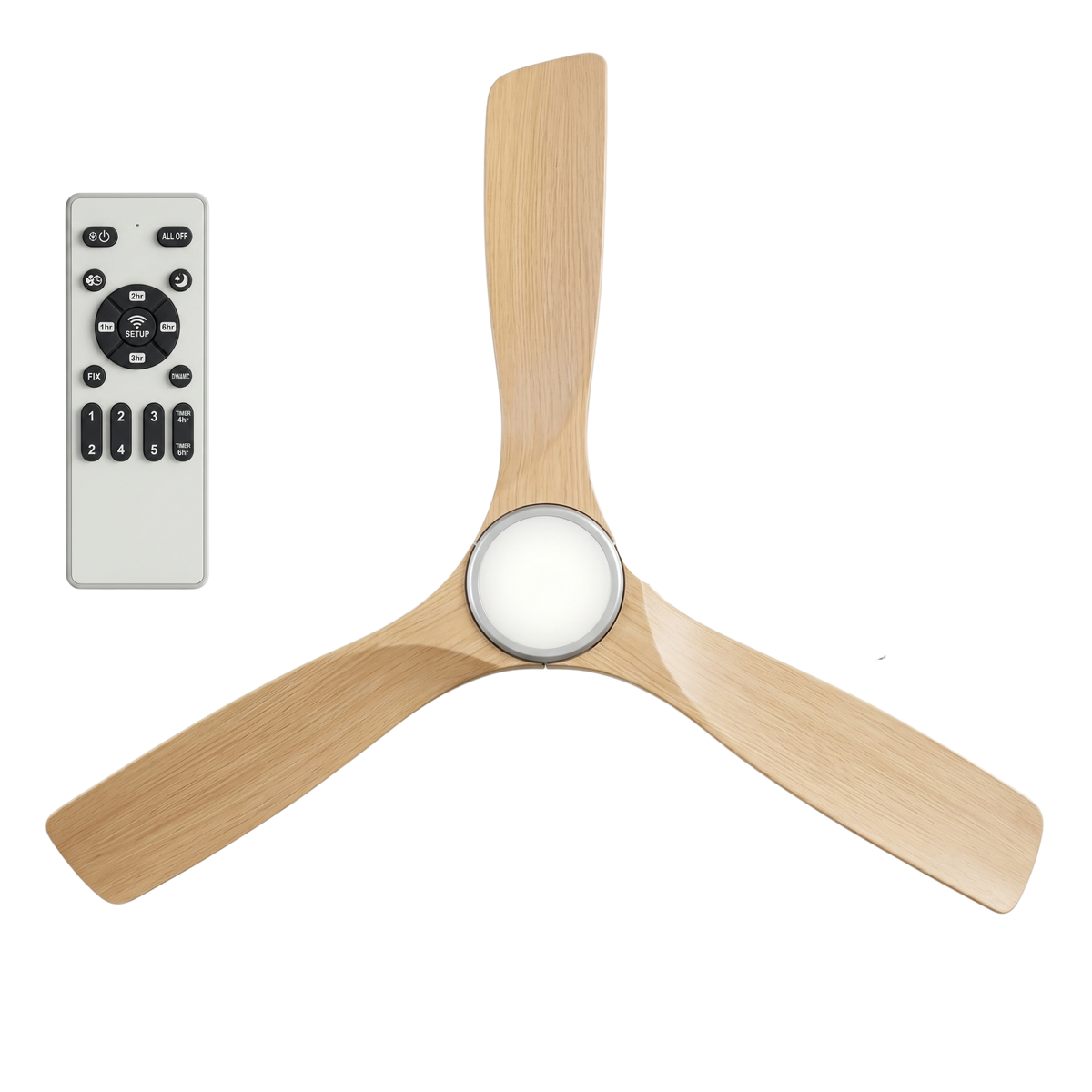 52 Inch Ceiling Fan with Light Remote 6 Speed Timer DC Motor