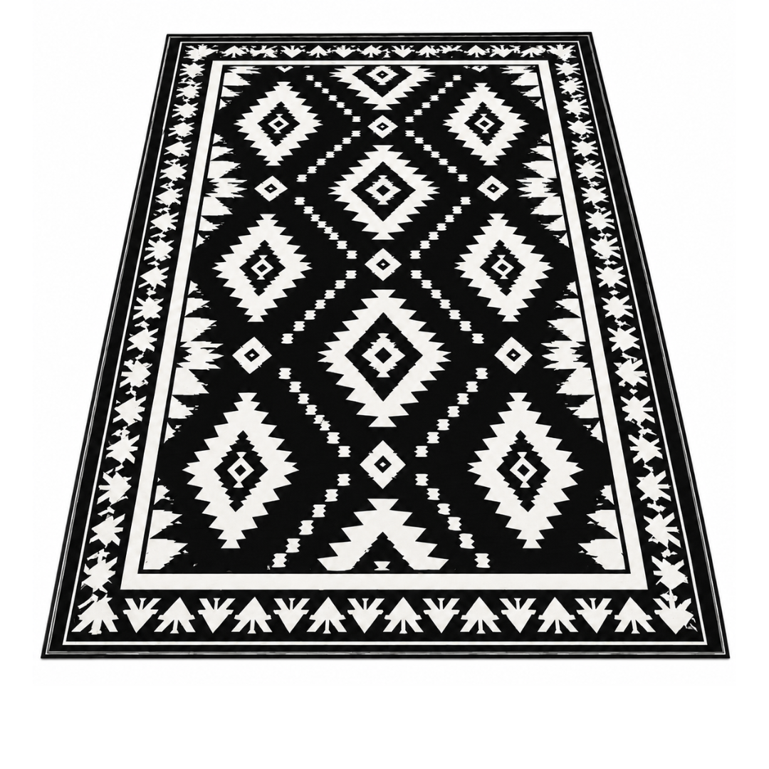 5x8 ft Reversible Patio Rug with LED Strip Light and 9 ft Cord
