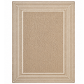 5x8 ft Water Resistant Area Rug with Striped Border, Rectangular