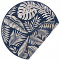 6 ft Round Reversible Polypropylene Patio Camping Rug with Stakes