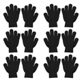6 Pair Set Unisex Acrylic Knit Gloves for Winter Use
