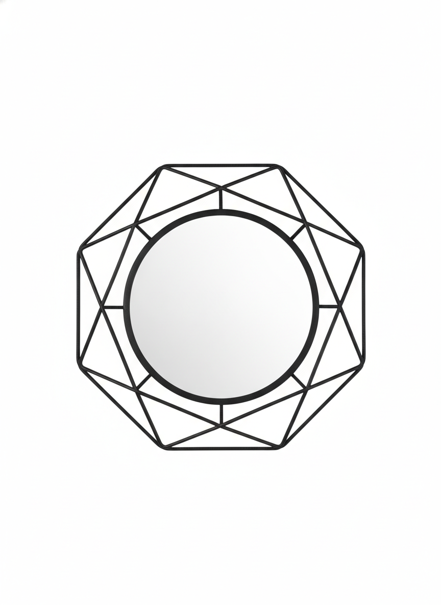 Mirrors Hexagonal Geometric Accent Mirror