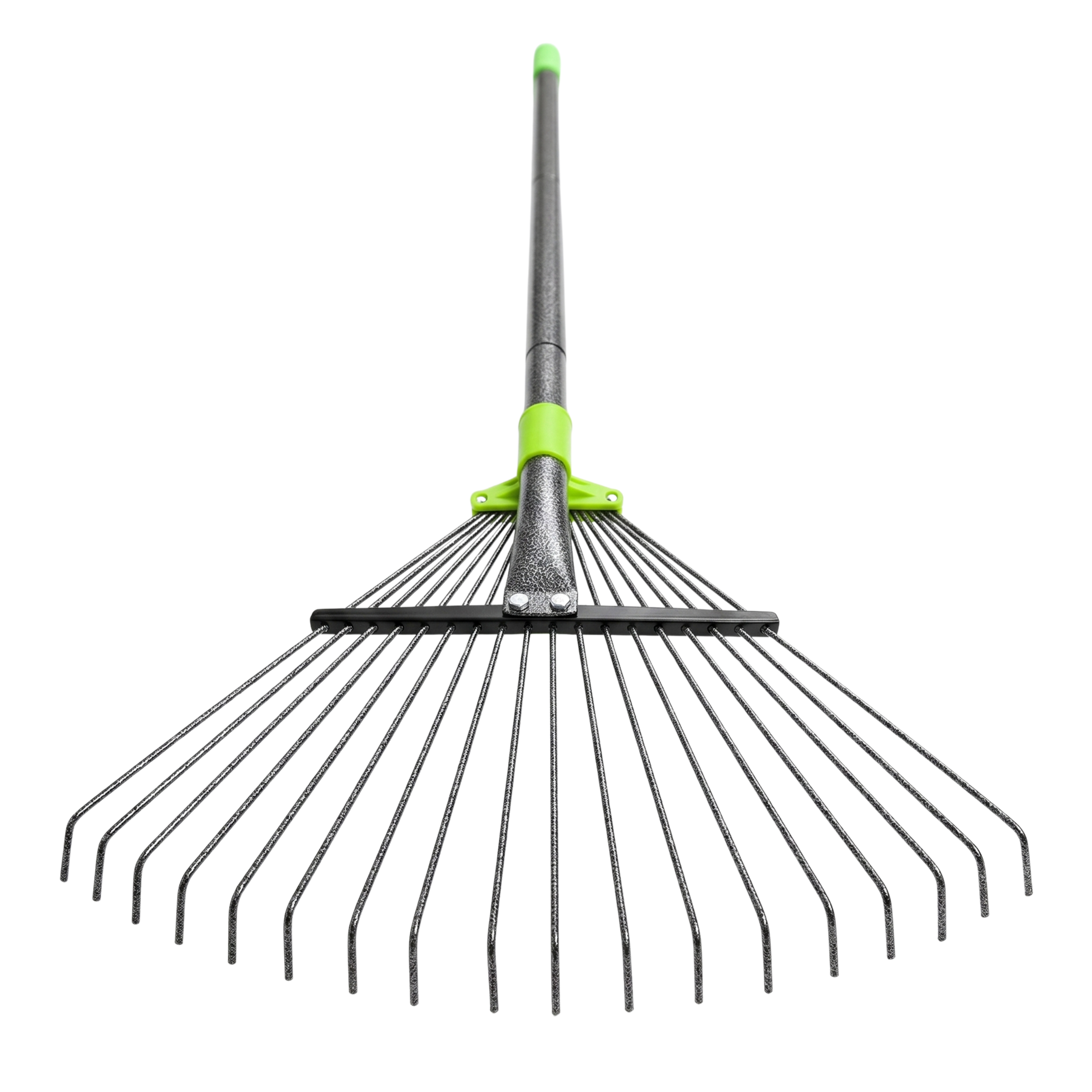 Adjustable Metal Leaf Rake with Expandable Head and Long Handle