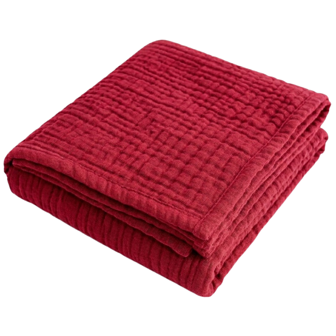 All Season Breathable Muslin Cotton Blanket for Sofa Bed and Travel