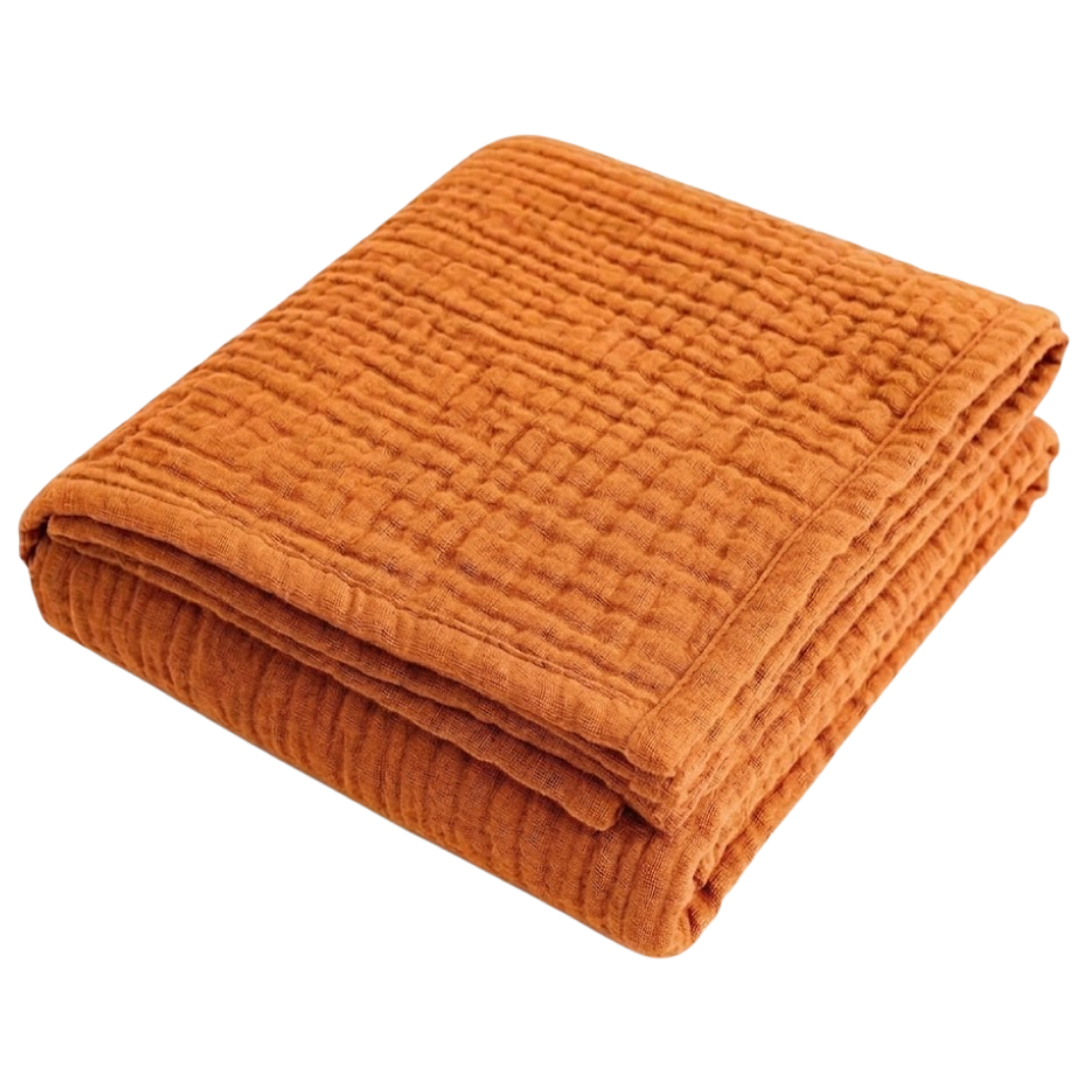 All Season Breathable Muslin Cotton Blanket for Sofa Bed and Travel