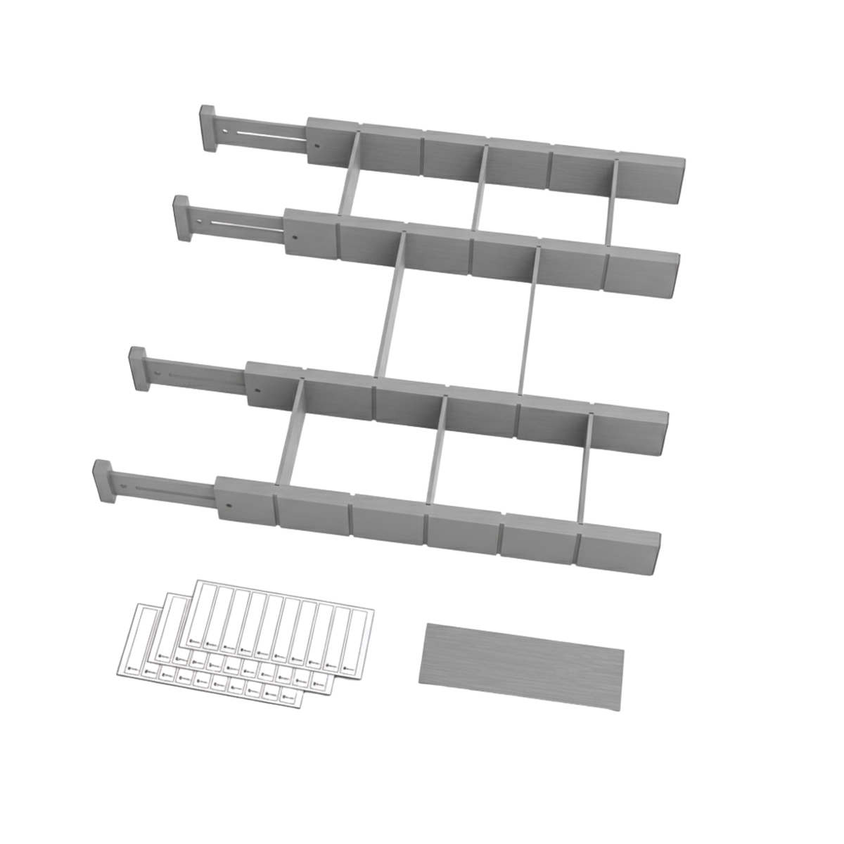 Bamboo Drawer Dividers with Inserts & Labels, Adjustable Organizers