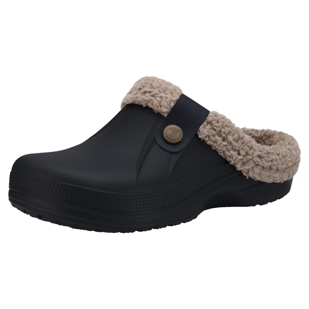 Classic Fur Lined Clogs Water-Resistant Winter Slippers for Adults