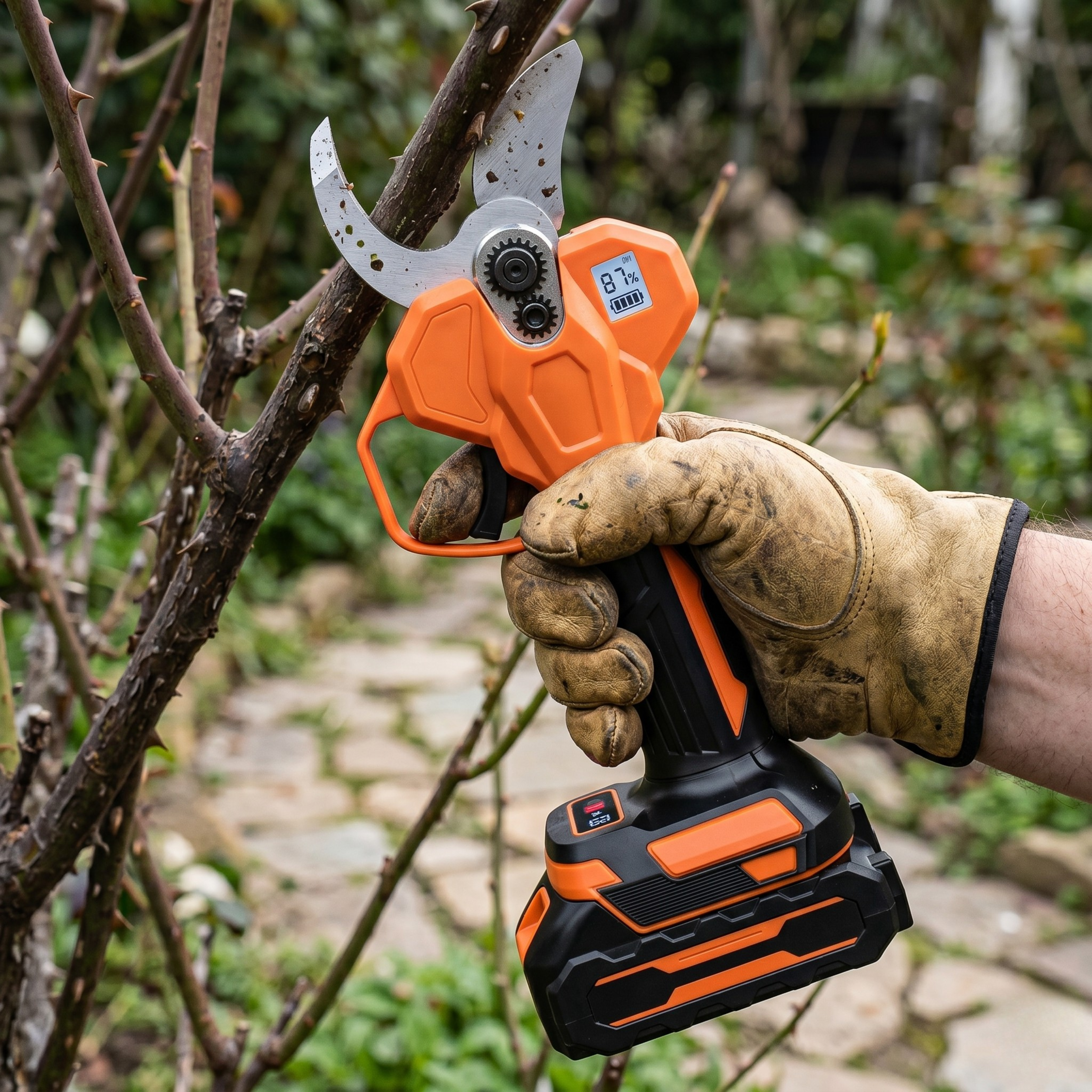 Electric Cordless Pruning Shears Brushless Motor Dual 21V Batteries