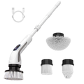 Electric Spin Scrubber with Extendable Handle and 4 Brush Heads