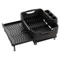 Expandable Over Sink Dish Rack with Drain Tray and Utensil Holder