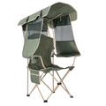 Folding Camping Chair with Adjustable Canopy and Rear Shade Panel