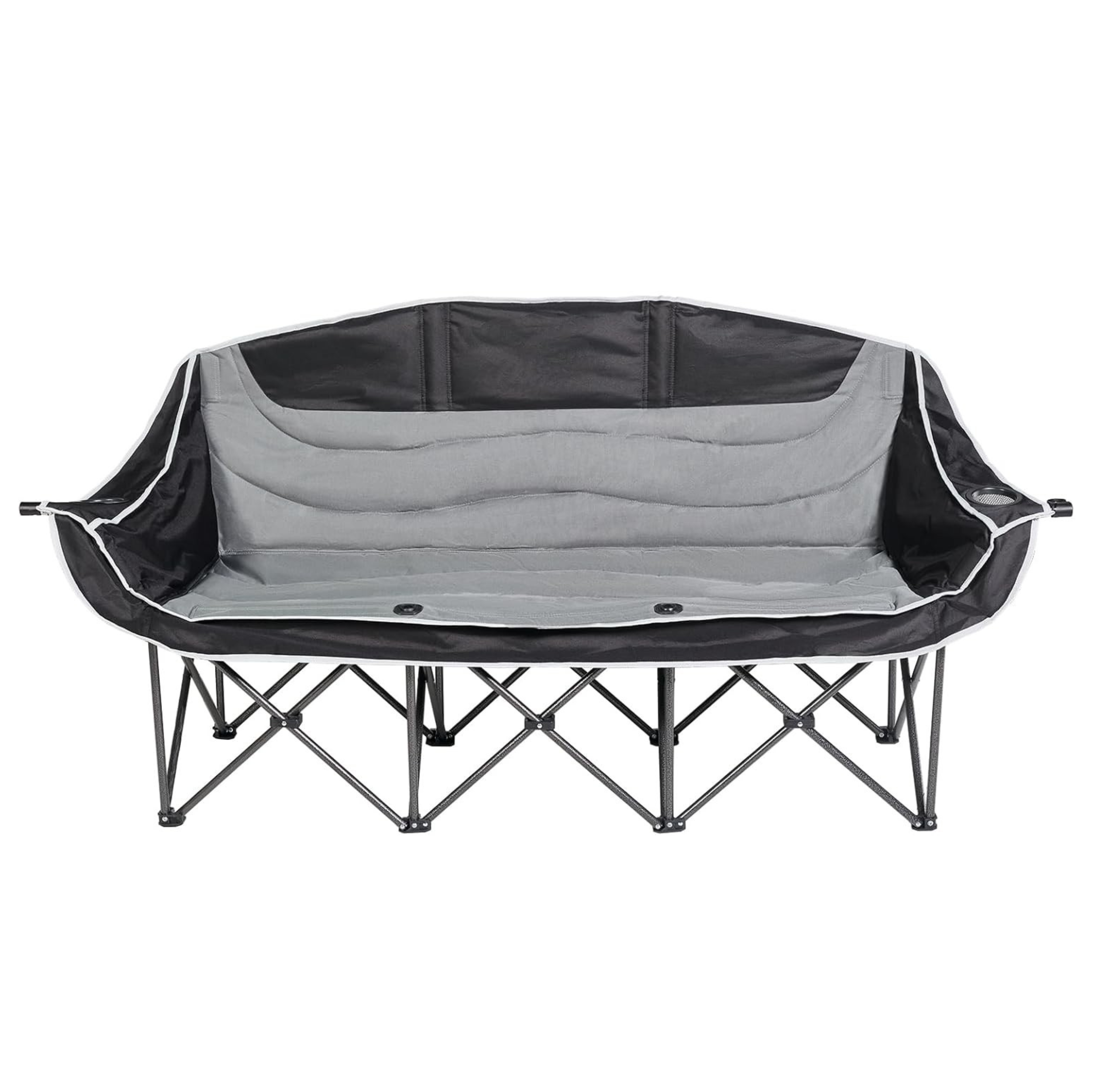 Folding Outdoor Camping Loveseat Chair, Padded 2–3 Person Seat