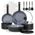 Granite Nonstick 19-Piece Cookware Set with Detachable Handles