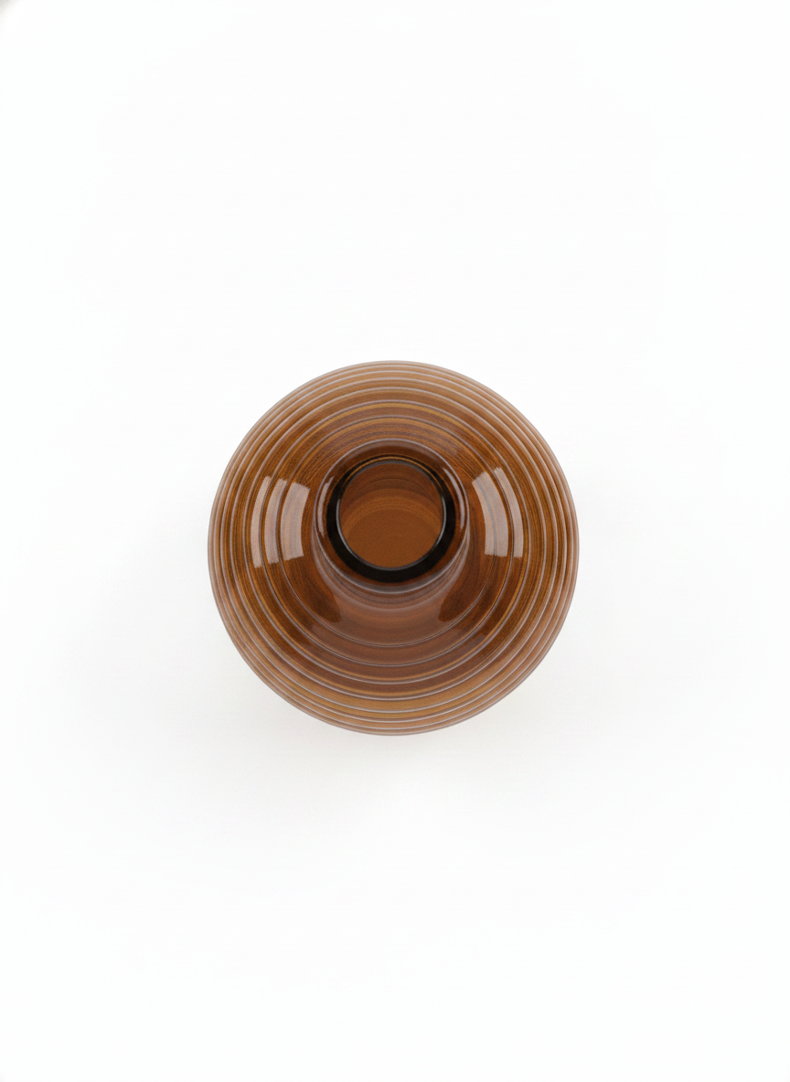 Vases Ribbed Amber Tint Bottle Base