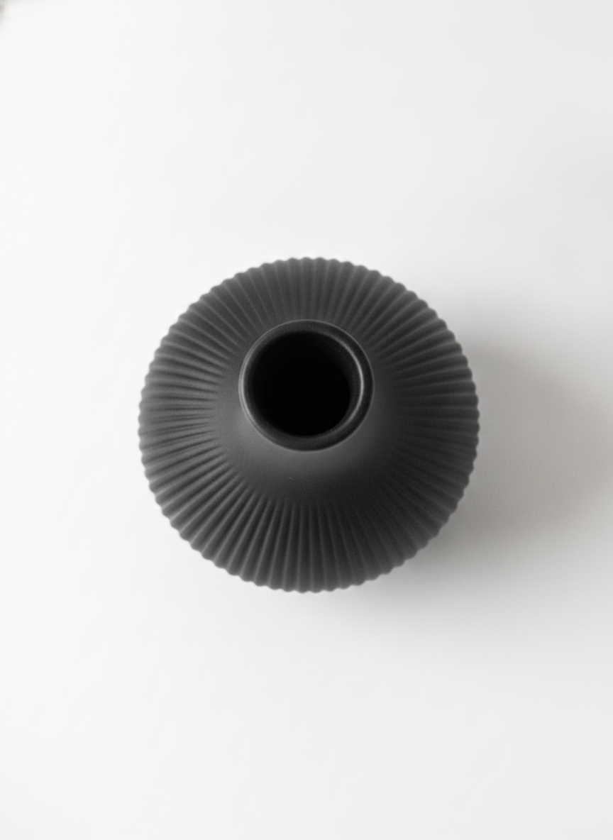 Vases Matte Ceramic Ribbed Bud Holder
