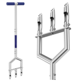 Manual Push Core Aerator Lawn Tool with 3 Hollow Tines