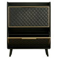 Modern Shoe Storage Cabinet with Flip Drawers and Quilted Panels