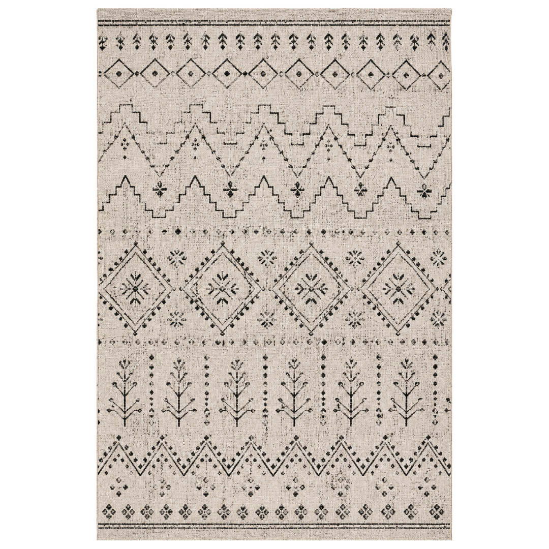 Moroccan Area Rug 8x10 ft Natural Polypropylene Textured Weave