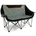 Oversized Folding Camping Loveseat Chair with Cup Holders, Supports 650 lbs