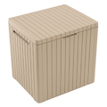 Patio Storage Deck Box with Resin Construction and Hinged Lid