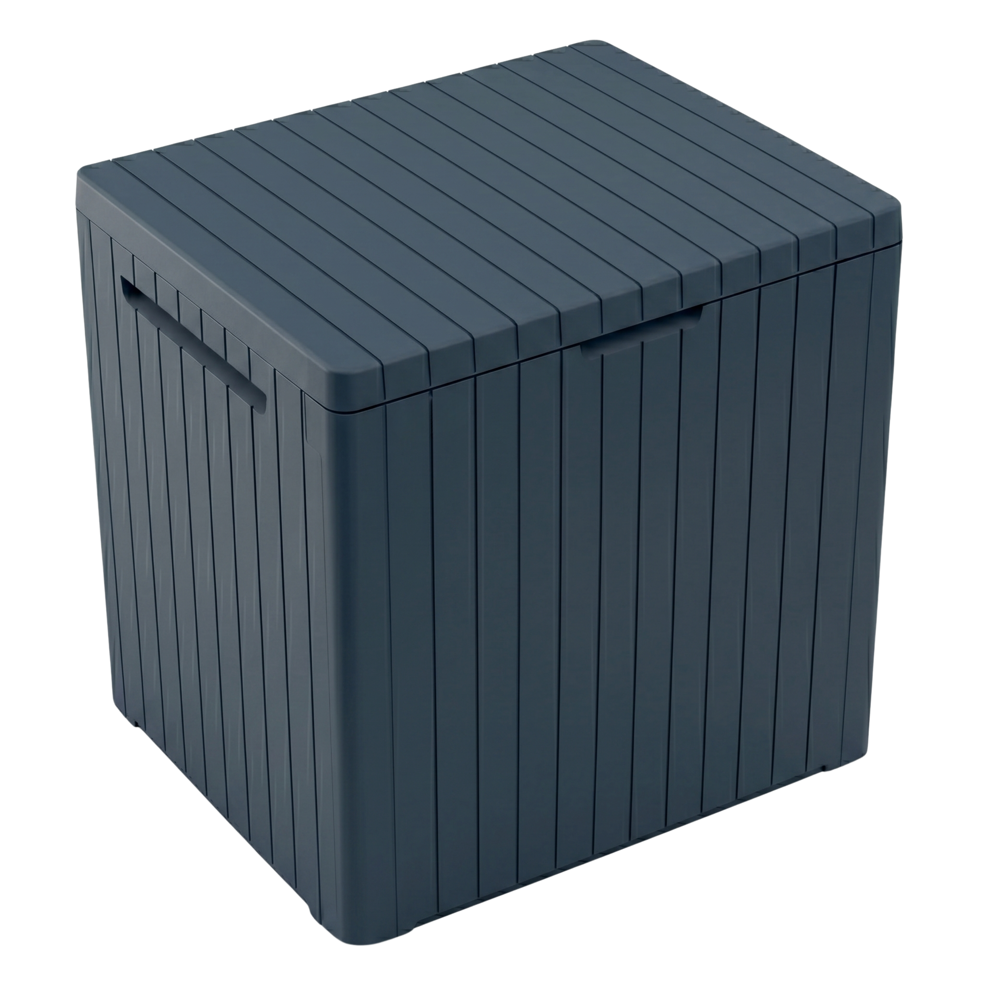Patio Storage Deck Box with Resin Construction and Hinged Lid