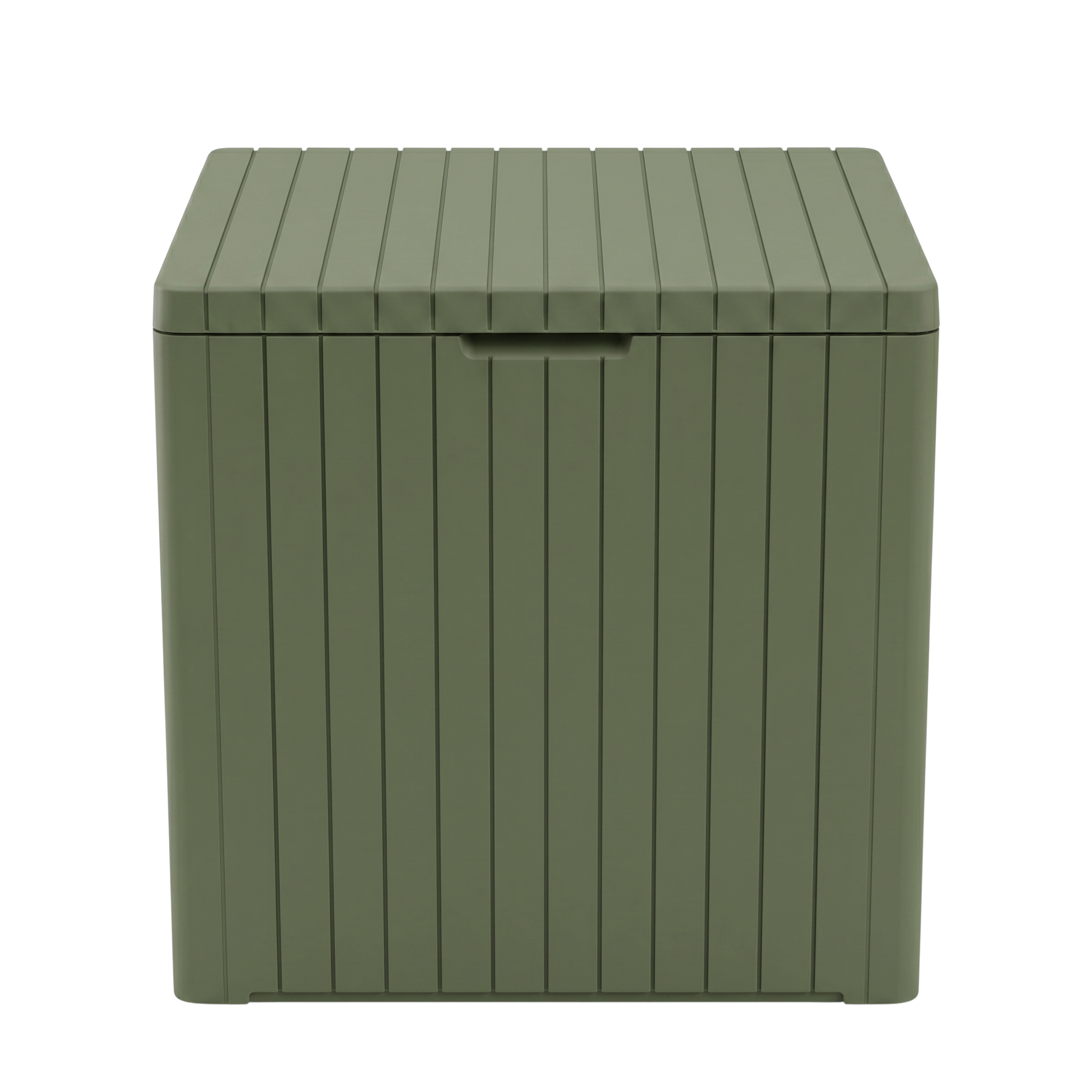 Patio Storage Deck Box with Resin Construction and Hinged Lid
