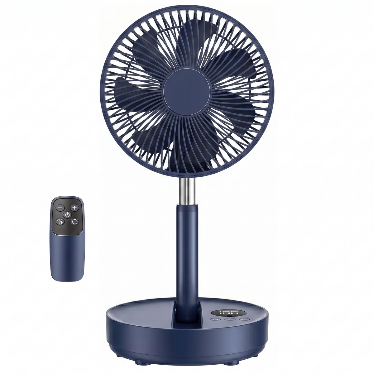 Portable Rechargeable Oscillating Pedestal Fan with Timer Control