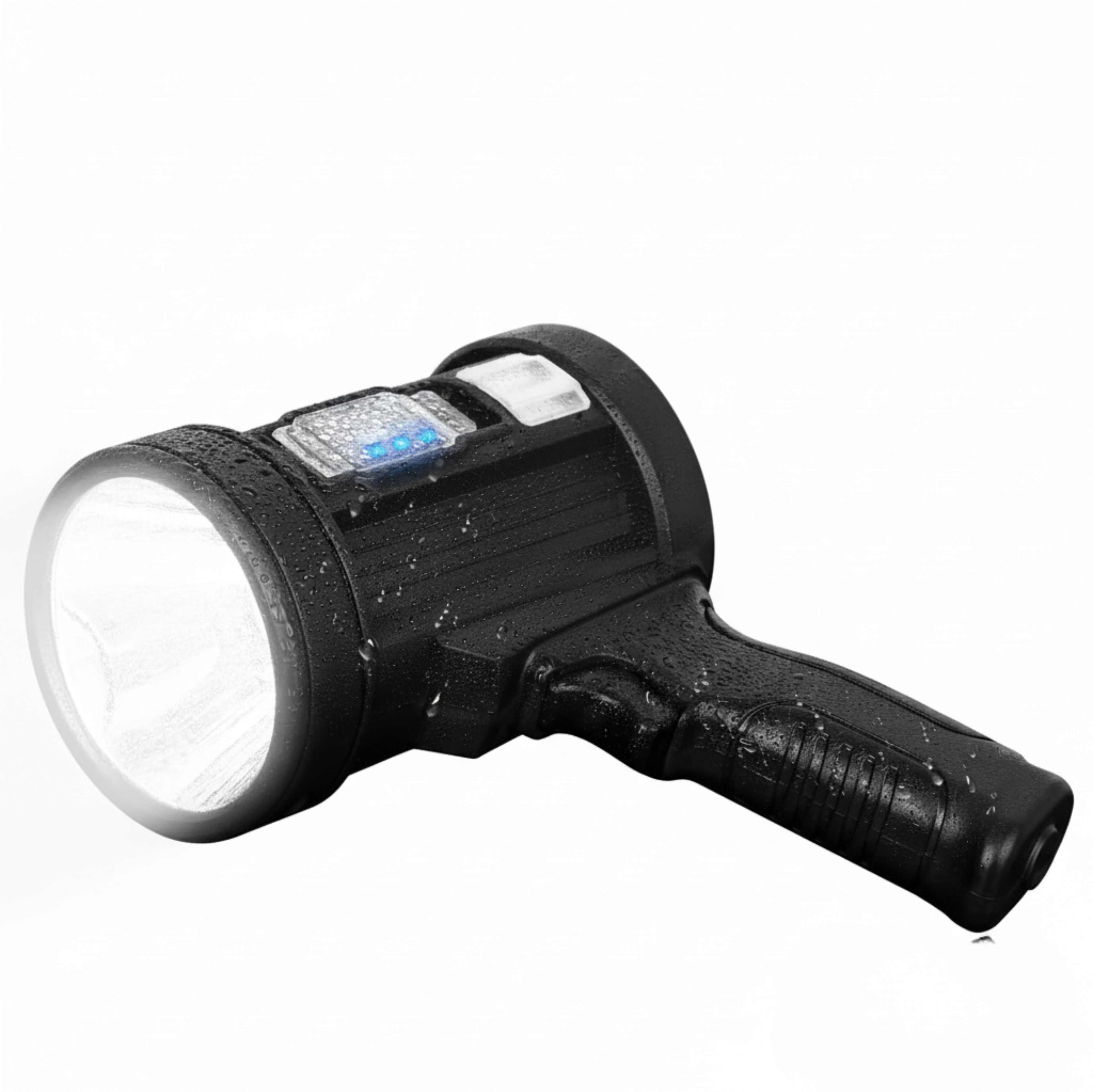 Rechargeable 90000 Lumen LED Spotlight with Solar Power and Floodlight
