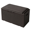 Resin Storage Deck Box with Cushion Seating Top and Lift Open Design
