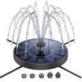Solar Bird Bath Fountain Pump with Glass Panel and 6 Nozzles