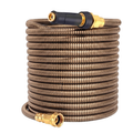 Stainless Steel Garden Hose 100 ft Metal Water Hose Brass Nozzle