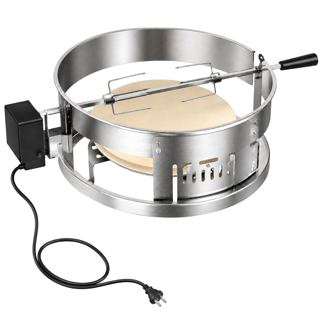Stainless Steel Rotisserie Pizza Kit for 18 Inch Kettle Grills