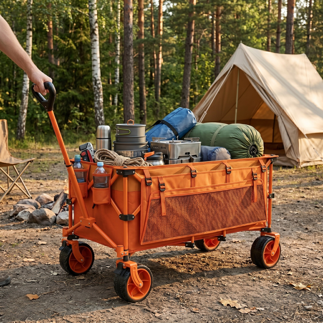 Steel Frame Wagon Cart Folding Storage Unit System 560 lb Capacity