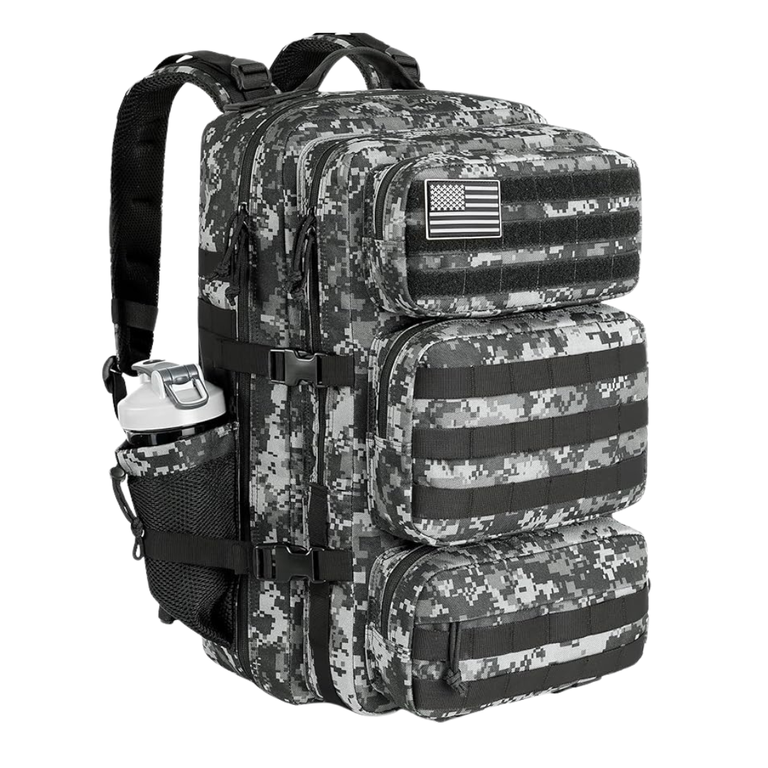 Tactical Backpack with MOLLE Storage and Multiple Compartments