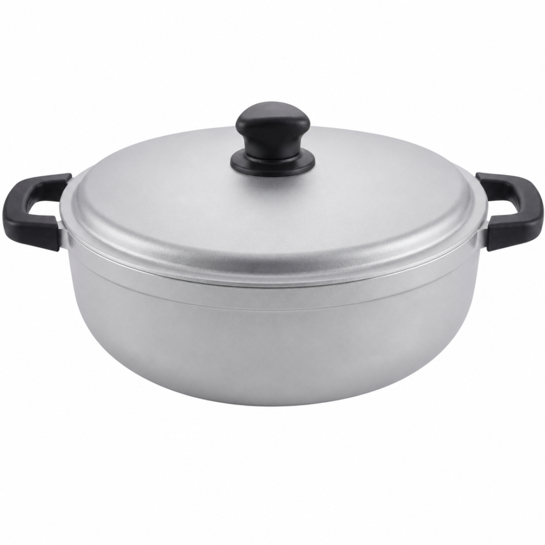 Traditional Aluminum Cooking Pot with Lid for Rice Soups and Stews